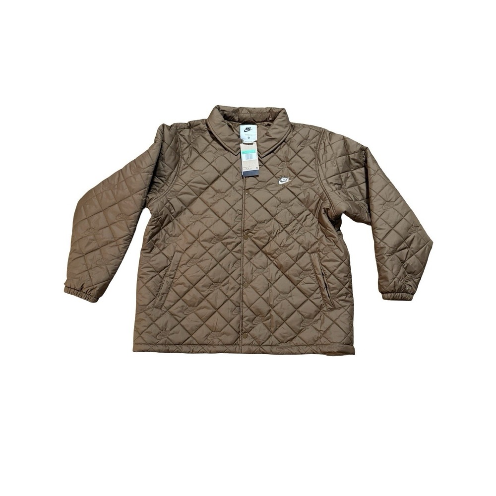 Nike Men's Club Therma-Fit Coaches Quilted Jacket - Brown - NWT - XL